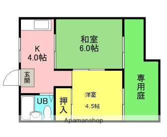 ロイヤルハイツ21(2K/1階)の間取り写真
