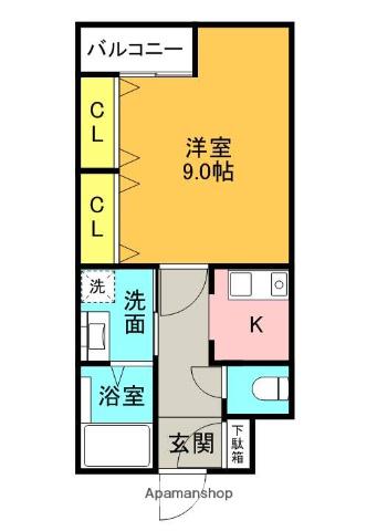 MSSTYLE東倉治(1K/3階)の間取り写真