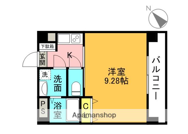  ラ・ソワ枚方新町(1K/2階)の間取り写真