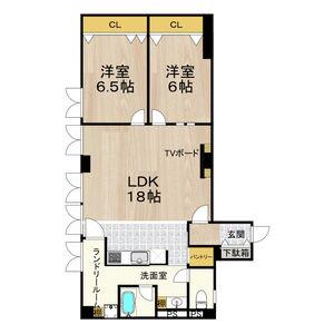 PHOENIX COURT 交野II(2LDK/2階)の間取り写真