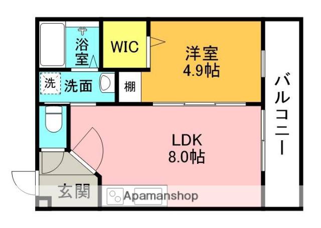 吉泉さくらマンション(1LDK/3階)の間取り写真