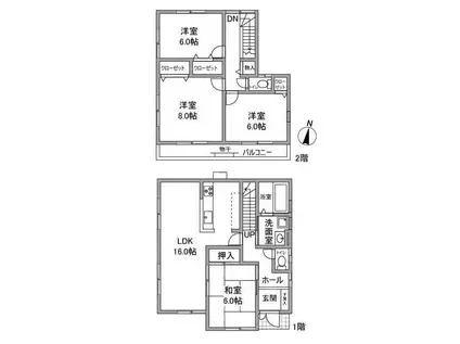 京阪電気鉄道交野線 星ケ丘駅(大阪) 徒歩9分 2階建 築13年(4LDK)の間取り写真