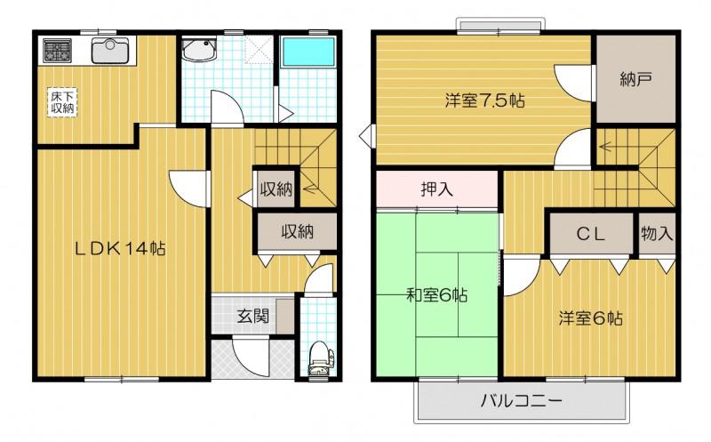 ユメニティ２７　Ｂ(3LDK)の間取り写真