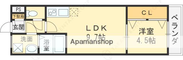 ケイメゾン2(1LDK/2階)の間取り写真