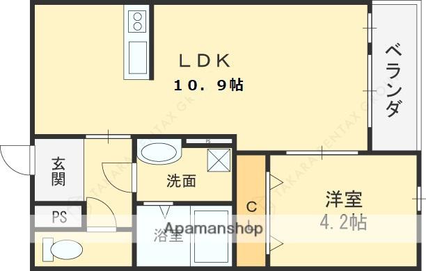 アート樟葉(1LDK/2階)の間取り写真