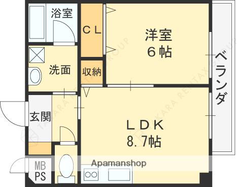 コンフォルタ楠葉(1LDK/1階)の間取り写真