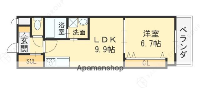 ヤマノテ プラッツ(1LDK/2階)の間取り写真