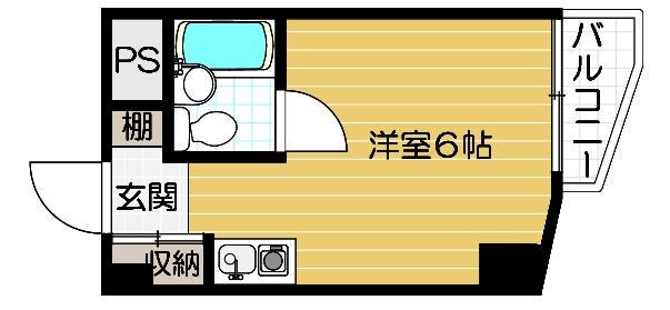 JPアパートメント東淀川4(ワンルーム/1階)の間取り写真