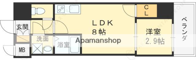 GARDENIA城北公園(1LDK/10階)の間取り写真