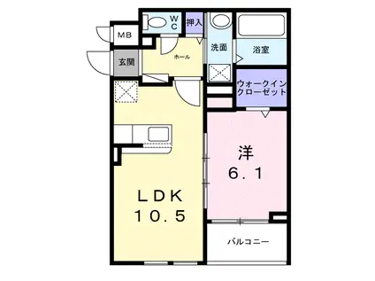 グレース讃良(1LDK/3階)の間取り写真