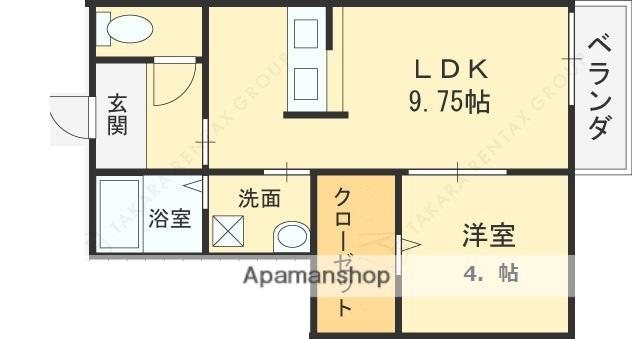 メゾン貞光5(1LDK/1階)の間取り写真