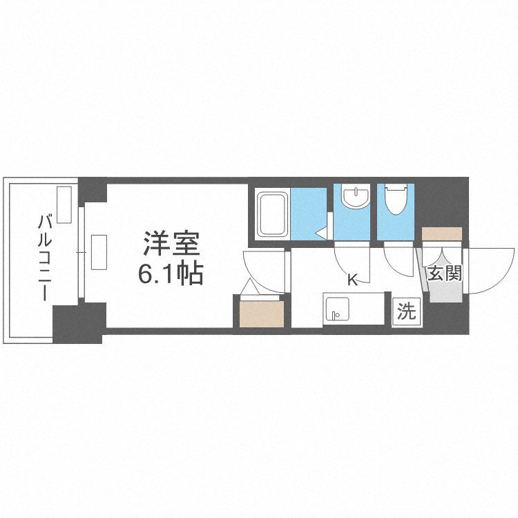 プレサンス東三国駅前グランクラス(1K/5階)の間取り写真