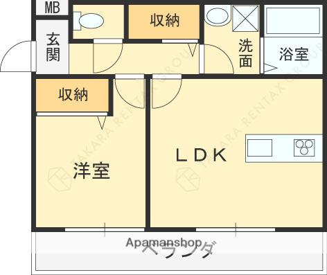 CHOU CHOU KUZUHA ASAHI(1LDK/1階)の間取り写真