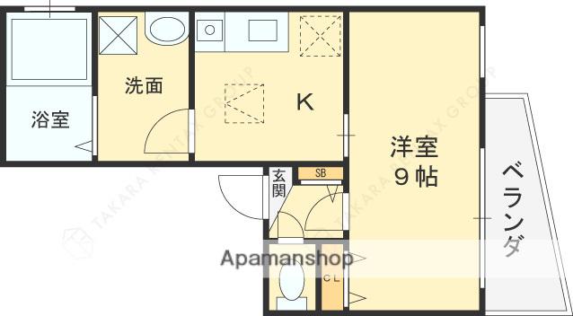 和泉ハイツ(1K/1階)の間取り写真