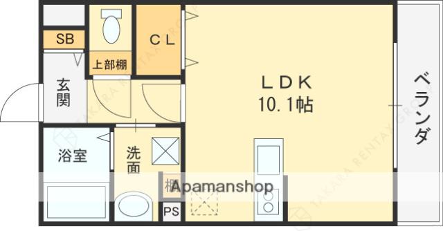 アールコート枚方東田宮(ワンルーム/3階)の間取り写真