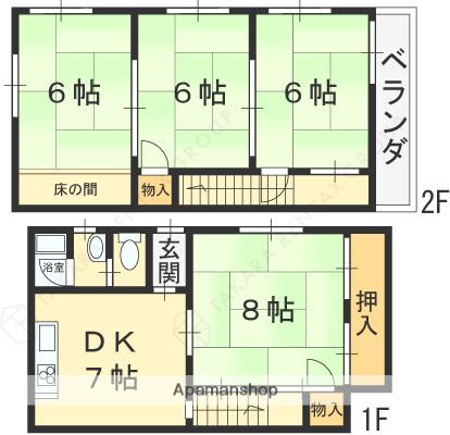 京阪電気鉄道京阪線 寝屋川市駅 徒歩14分 2階建 築60年(4DK)の間取り写真