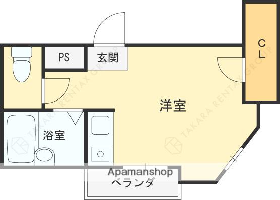 CUBE豊新(ワンルーム/3階)の間取り写真