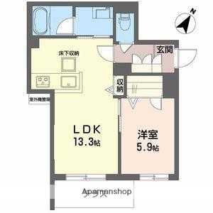 サンヴィアンテ長尾Ⅱ(1LDK/1階)の間取り写真