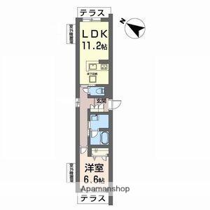 サンヴィアンテ長尾Ⅱ(1LDK/2階)の間取り写真