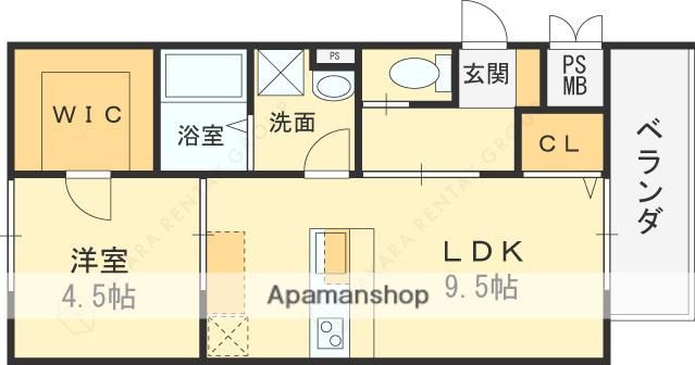 CHOU CHOU MAKINOSAKA(1LDK/1階)の間取り写真