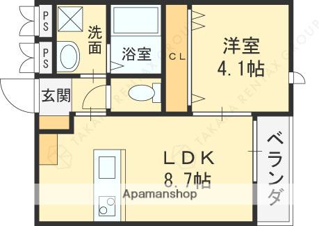 CHERRYBLOSSOM川原町(1LDK/2階)の間取り写真