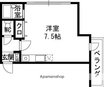 高槻クリスタルビル(ワンルーム/5階)の間取り写真