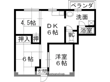 好田ハイツ(3DK/3階)の間取り写真