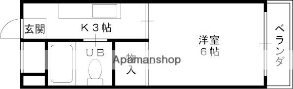 松原梅本ハイツ(1K/1階)の間取り写真