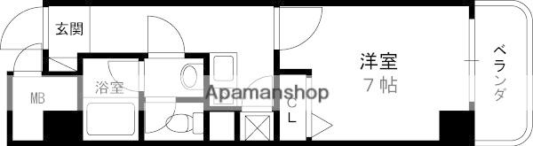 ロイヤル高槻(1K/4階)の間取り写真