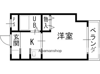 コスミティ高槻(1K/3階)の間取り写真