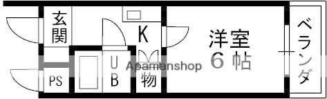 ヴィラ大畑(1K/4階)の間取り写真