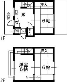 中谷借家２戸１(3K)の間取り写真