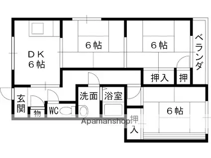 コートハウス寿(3DK/1階)の間取り写真