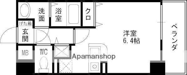 レジディア天神橋(1K/4階)の間取り写真