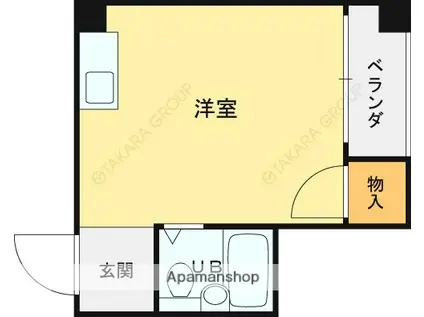 住地八坂マンション(ワンルーム/4階)の間取り写真