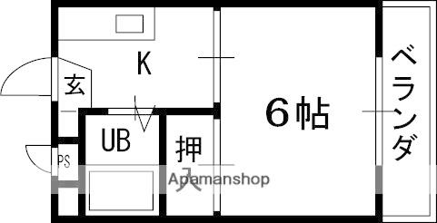 フロンティア長尾2(1K/3階)の間取り写真