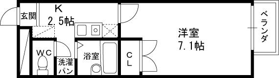 プレジールエスパース(1K/1階)の間取り写真