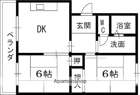 フナトマンション(2DK/1階)の間取り写真