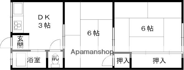 中野コーポ(2DK/2階)の間取り写真