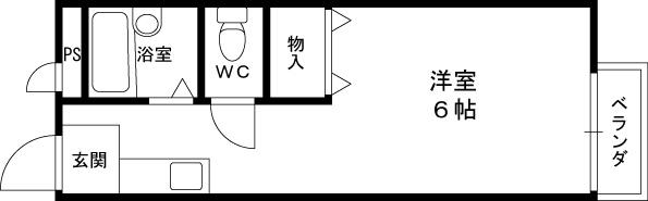 KMハイツ(1K/1階)の間取り写真