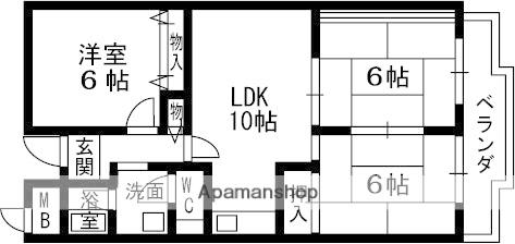 コーポヒルトップ(3LDK/1階)の間取り写真