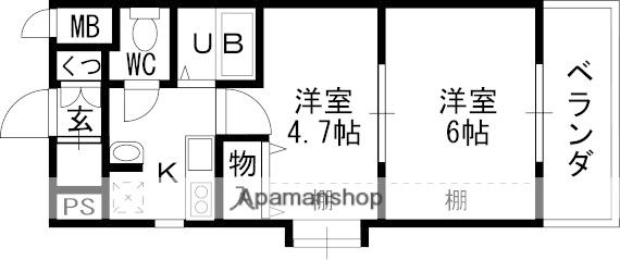 Mプラザ津田駅前十番館(2K/6階)の間取り写真