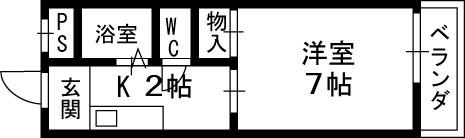 コンフォート長尾(1K/3階)の間取り写真