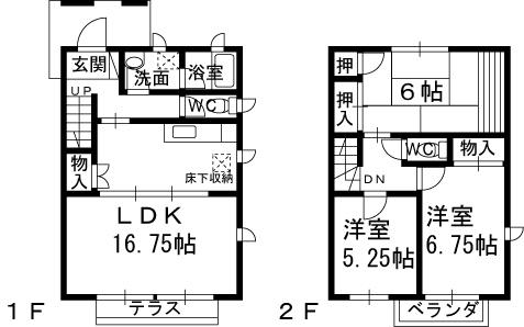 ＰＭメゾネット(3LDK)の間取り写真