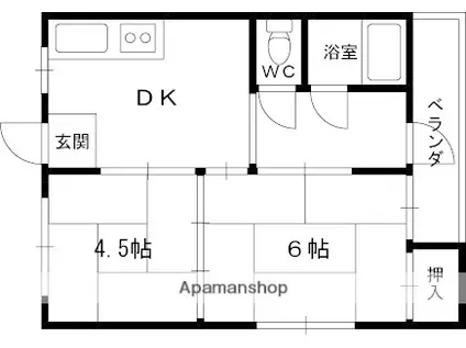和光ハイツ(2DK/3階)の間取り写真