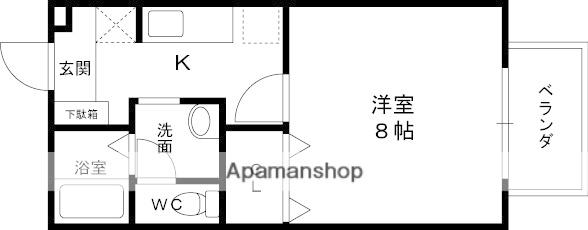コンフォートビレッジA棟B棟(1K/2階)の間取り写真