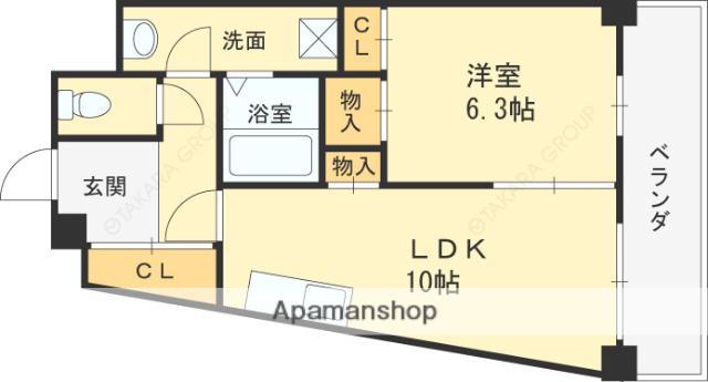 レオン光善寺(1LDK/1階)の間取り写真