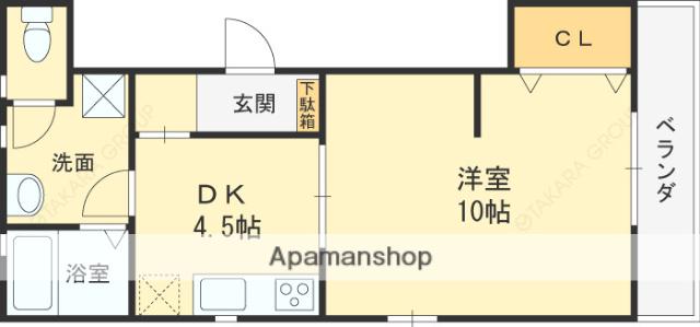 カーサヴィーター(1DK/2階)の間取り写真
