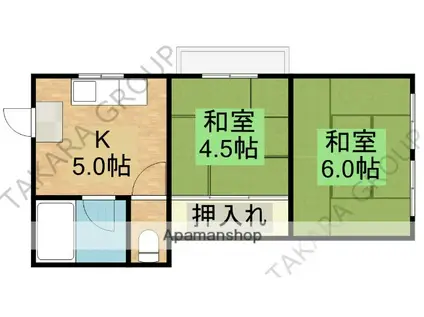 小阪ハイツ(2K/3階)の間取り写真