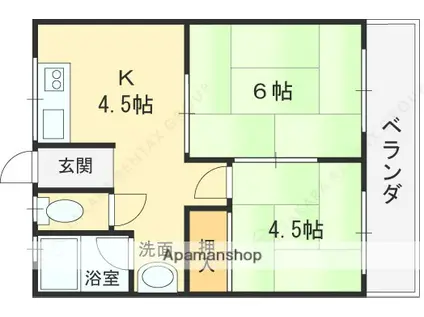 秀栄マンション(2K/1階)の間取り写真